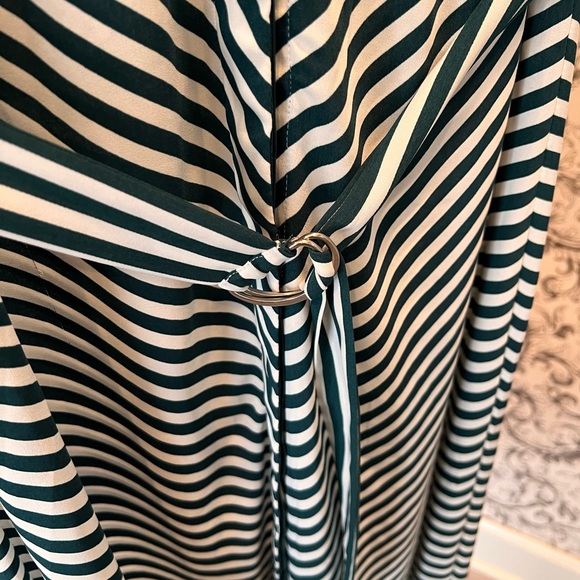 H&M green and white stripe belted dress, size 8 - Picture 6 of 9